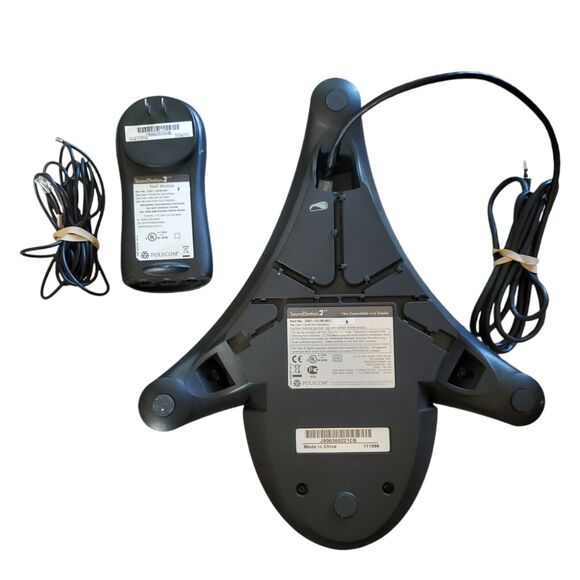 Polycom SoundStation 2 Conference Phone 2201-15100-601 w Wall Module + Cords - Picture 4 of 6